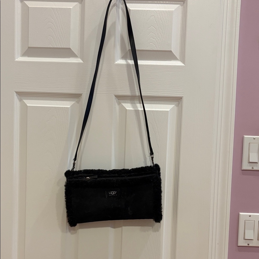 UGG Black Faux Fur Shoulder Bag